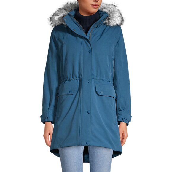 NWT  Blue Lands' End Women's Expedition Down Waterproof Winter Parka size M/P - Picture 4 of 8